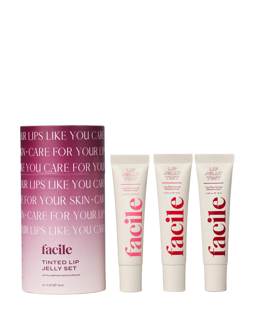 Ensemble de gelée à lèvres teintée
